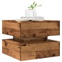 Mesa de centro con luces LED madera envejecida 50x50x40 cm en Mesas de centro | Comprar online en Foru.es