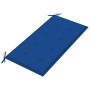 Banco de jardín madera maciza teca con cojín azul regio 112 cm de vidaXL, Bancos de jardín - Ref: Foro24-3062659, Precio: 152...