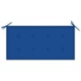 Banco de jardín madera maciza teca con cojín azul regio 112 cm de vidaXL, Bancos de jardín - Ref: Foro24-3062659, Precio: 152...