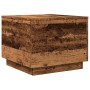 Mesa de centro con luces LED madera envejecida 50x50x40 cm en Mesas de centro | Comprar online en Foru.es