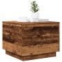 Mesa de centro con luces LED madera envejecida 50x50x40 cm en Mesas de centro | Comprar online en Foru.es