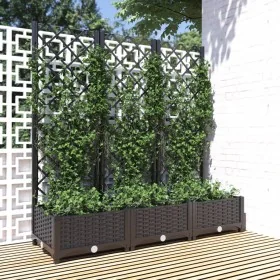 Jardinera con enrejado PP negro 120x40x121,5cm de vidaXL, Maceteros y jardineras - Ref: Foro24-318272, Precio: 85,53 €, Descu...