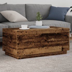 Mesa de centro con luces LED madera envejecida 90x50x40 cm en Mesas de centro | Comprar online en Foru.es