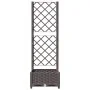Jardinera con enrejado PP marrón 40x40x121,5 cm de vidaXL, Maceteros y jardineras - Ref: Foro24-318258, Precio: 50,78 €, Desc...