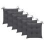 Sillas de jardín 6 uds madera teca con cojines gris antracita de vidaXL, Sillas de jardín - Ref: Foro24-3062556, Precio: 460,...