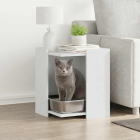 Mueble arenero para gatos madera ingeniería blanco 42x42x51 cm en Mobiliario para gatos | Comprar online en Foru.es