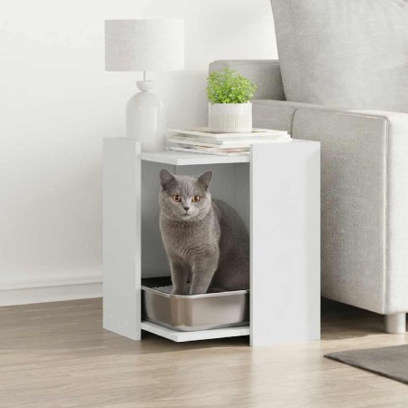 Mueble arenero para gatos madera ingeniería blanco 42x42x51 cm en Mobiliario para gatos | Comprar online en Foru.es