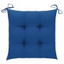 Sillas de jardín 2 uds madera maciza de teca con cojines azules de vidaXL, Sillas de jardín - Ref: Foro24-3062485, Precio: 14...