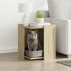 Mueble arenero para gatos madera roble Sonoma 42x42x51 cm en Mobiliario para gatos | Comprar online en Foru.es
