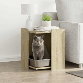 Mueble arenero para gatos madera roble Sonoma 42x42x51 cm en Mobiliario para gatos | Comprar online en Foru.es