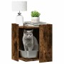 Mueble arenero para gatos madera roble ahumado 42x42x51 cm en Mobiliario para gatos | Comprar online en Foru.es