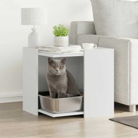 Mueble arenero para gatos madera ingeniería blanco 53x53x51 cm en Mobiliario para gatos | Comprar online en Foru.es