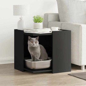 Mueble arenero para gatos madera ingeniería negro 53x53x51 cm en Mobiliario para gatos | Comprar online en Foru.es