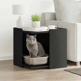 Mueble arenero para gatos madera ingeniería negro 53x53x51 cm en Mobiliario para gatos | Comprar online en Foru.es