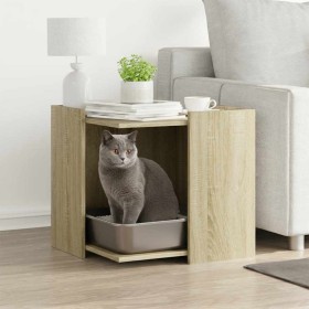 Mueble arenero para gatos madera roble Sonoma 53x53x51 cm en Mobiliario para gatos | Comprar online en Foru.es
