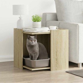 Mueble arenero para gatos madera roble Sonoma 53x53x51 cm en Mobiliario para gatos | Comprar online en Foru.es