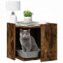 Mueble arenero para gatos madera roble ahumado 53x53x51 cm en Mobiliario para gatos | Comprar online en Foru.es