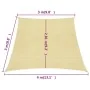 Toldo de vela HDPE beige 160 g/m² 3/4x3 m de vidaXL, Sombrillas - Ref: Foro24-311159, Precio: 36,36 €, Descuento: %