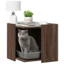 Mueble arenero para gatos madera marrón roble 53x53x51 cm en Mobiliario para gatos | Comprar online en Foru.es