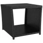 Mesita de ratán sintético negro y superficie de vidrio templado de vidaXL, Mesas de jardín - Ref: Foro24-319560, Precio: 61,5...