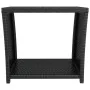 Mesita de ratán sintético negro y superficie de vidrio templado de vidaXL, Mesas de jardín - Ref: Foro24-319560, Precio: 61,5...