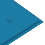 Banco de jardín madera maciza de teca con cojín azul 112 cm de vidaXL, Bancos de jardín - Ref: Foro24-3062653, Precio: 149,86...