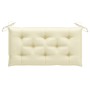 Banco de jardín madera maciza de teca con cojín blanco 112 cm de vidaXL, Bancos de jardín - Ref: Foro24-3062666, Precio: 153,...