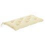 Banco de jardín madera maciza de teca con cojín blanco 112 cm de vidaXL, Bancos de jardín - Ref: Foro24-3062666, Precio: 153,...