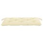 Banco de jardín madera maciza de teca con cojín blanco 112 cm de vidaXL, Bancos de jardín - Ref: Foro24-3062666, Precio: 153,...