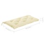 Banco de jardín madera maciza de teca con cojín blanco 112 cm de vidaXL, Bancos de jardín - Ref: Foro24-3062666, Precio: 153,...