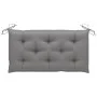 Banco de jardín madera maciza de teca con cojín gris 112 cm de vidaXL, Bancos de jardín - Ref: Foro24-3062665, Precio: 148,78...