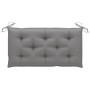 Banco de jardín madera maciza de teca con cojín gris 112 cm de vidaXL, Bancos de jardín - Ref: Foro24-3062665, Precio: 150,66...