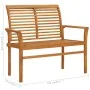 Banco de jardín madera maciza de teca con cojín gris 112 cm de vidaXL, Bancos de jardín - Ref: Foro24-3062665, Precio: 148,78...