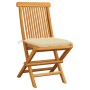 Sillas de jardín 2 uds madera de teca con cojines blanco crema de vidaXL, Sillas de jardín - Ref: Foro24-3062477, Precio: 153...