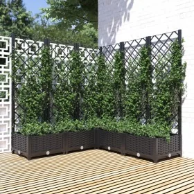 Jardinera con enrejado PP negro 120x120x121,5 cm de vidaXL, Maceteros y jardineras - Ref: Foro24-318276, Precio: 154,72 €, De...