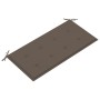 Banco de jardín madera maciza teca con cojín gris taupe 112 cm de vidaXL, Bancos de jardín - Ref: Foro24-3062657, Precio: 157...