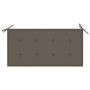 Banco de jardín madera maciza teca con cojín gris taupe 112 cm de vidaXL, Bancos de jardín - Ref: Foro24-3062657, Precio: 157...