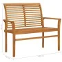 Banco de jardín madera maciza teca con cojín antracita 112 cm de vidaXL, Bancos de jardín - Ref: Foro24-3062649, Precio: 153,...