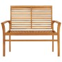 Banco de jardín madera maciza teca con cojín antracita 112 cm de vidaXL, Bancos de jardín - Ref: Foro24-3062664, Precio: 153,...
