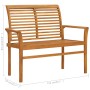 Banco de jardín madera maciza teca con cojín antracita 112 cm de vidaXL, Bancos de jardín - Ref: Foro24-3062664, Precio: 153,...