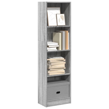 Estantería de madera de ingeniería gris Sonoma 40x24x143 cm en Librerías y estanterías | Comprar online en Foru.es