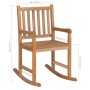 Silla mecedora de madera maciza de teca con cojín gris taupe de vidaXL, Sillas de jardín - Ref: Foro24-3062780, Precio: 162,8...