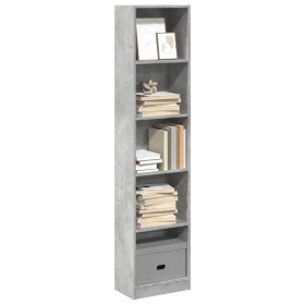 Estantería de madera de ingeniería gris hormigón 40x24x176 cm en Librerías y estanterías | Comprar online en Foru.es