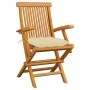 Sillas de jardín 6 uds madera teca con cojines crema blanco de vidaXL, Sillas de jardín - Ref: Foro24-3062558, Precio: 460,02...