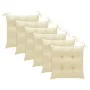 Sillas de jardín 6 uds madera teca con cojines crema blanco de vidaXL, Sillas de jardín - Ref: Foro24-3062558, Precio: 460,02...