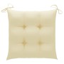 Sillas de jardín 6 uds madera teca con cojines crema blanco de vidaXL, Sillas de jardín - Ref: Foro24-3062558, Precio: 470,47...