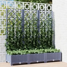 Jardinera con enrejado PP gris oscuro 120x40x121,5 cm de vidaXL, Maceteros y jardineras - Ref: Foro24-318252, Precio: 88,50 €...