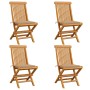 Sillas de jardín 4 uds con cojines beige madera de teca de vidaXL, Sillas de jardín - Ref: Foro24-3062571, Precio: 260,03 €, ...