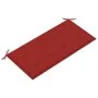 Banco de jardín madera maciza de teca con cojín rojo 112 cm de vidaXL, Bancos de jardín - Ref: Foro24-3062655, Precio: 146,36...