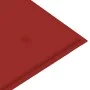Banco de jardín madera maciza de teca con cojín rojo 112 cm de vidaXL, Bancos de jardín - Ref: Foro24-3062655, Precio: 146,36...